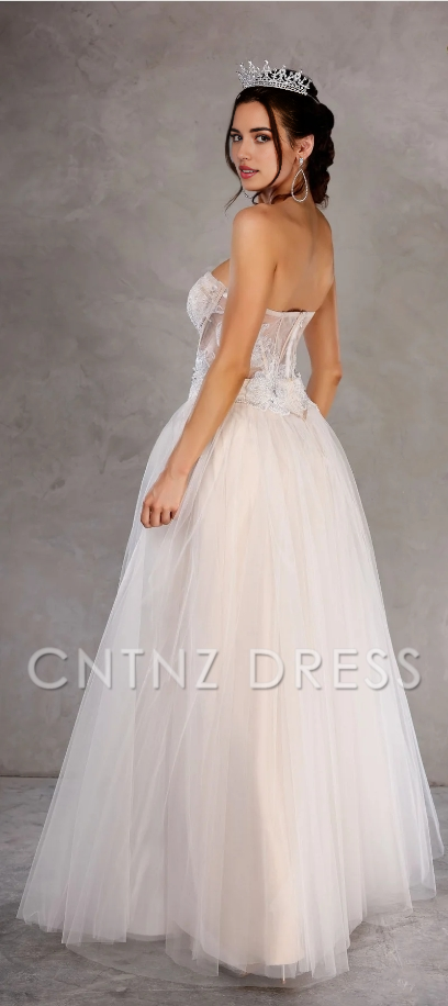CNTNZ DRESS Gorgeous A-Line Strapless Sweetheart Neckline Corset Lace Applique Fashion Hot Sale Wedding Dress