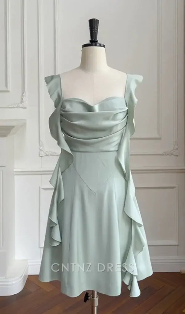 Wholesa A Line Sweetheart Satin Homecoming Dress formal dresses Bridesmaid Dresses evening gown Prom Dress