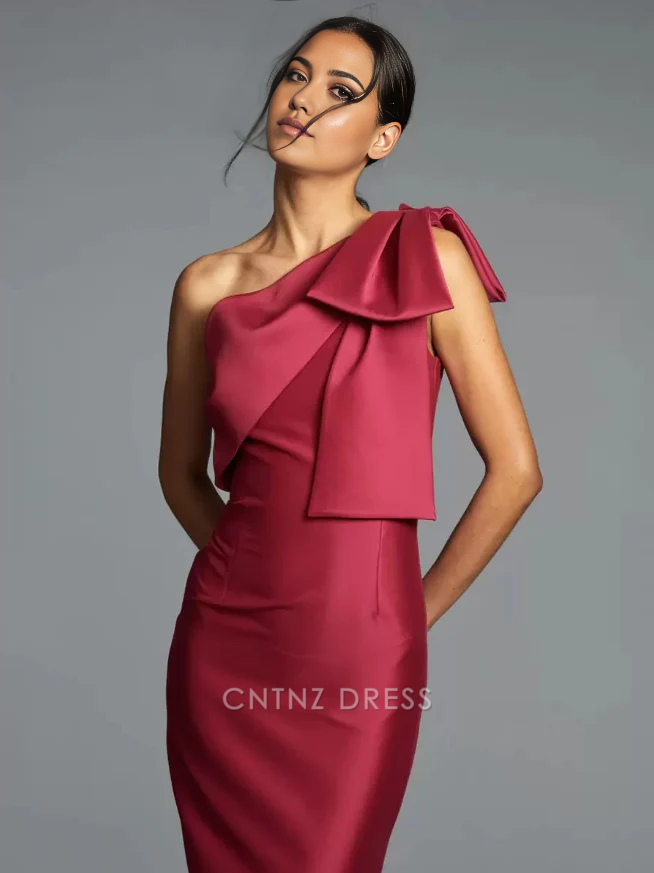 Wholesa Sheath Sleeveless Floor-Length Bows Guest Dresses Mother of the Bride Dresse