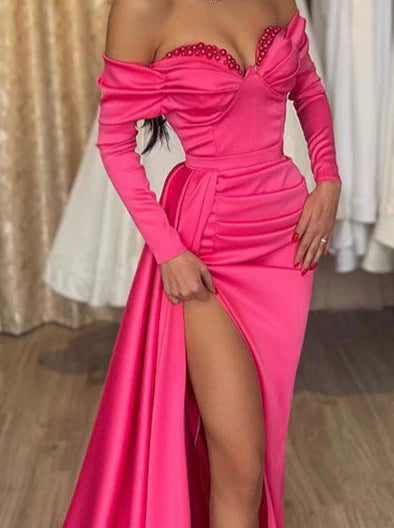 Wholesa Sheath Sweetheart Floor-Length Long Prom Dresses