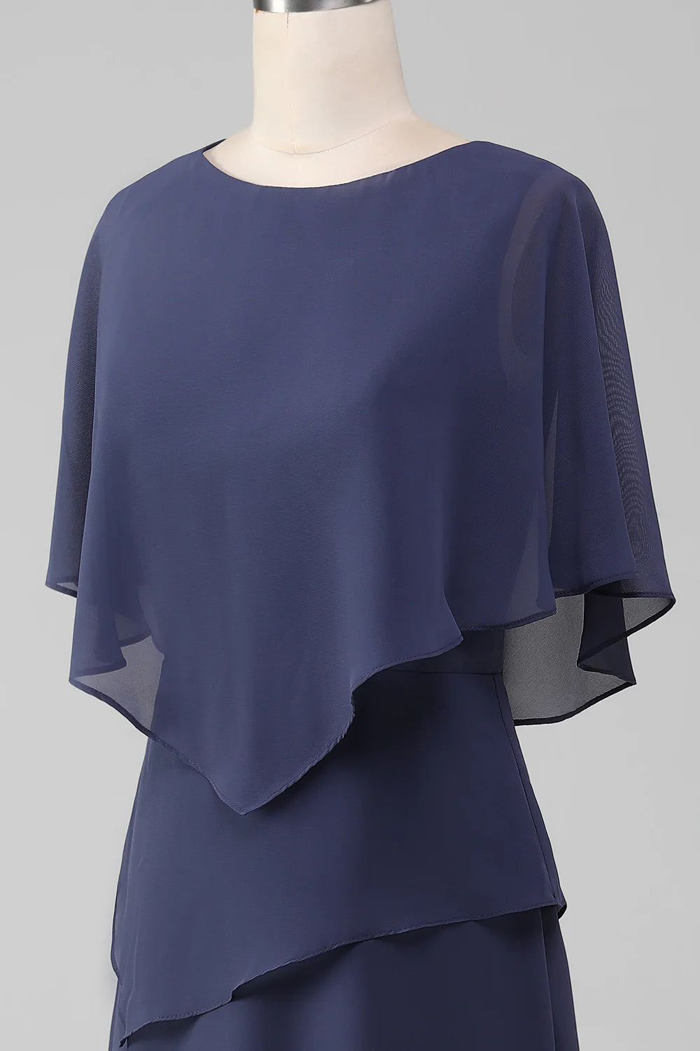 Wholesa Sheath/Column Scoop Tea-Length Chiffon Mother of the Bride Dress