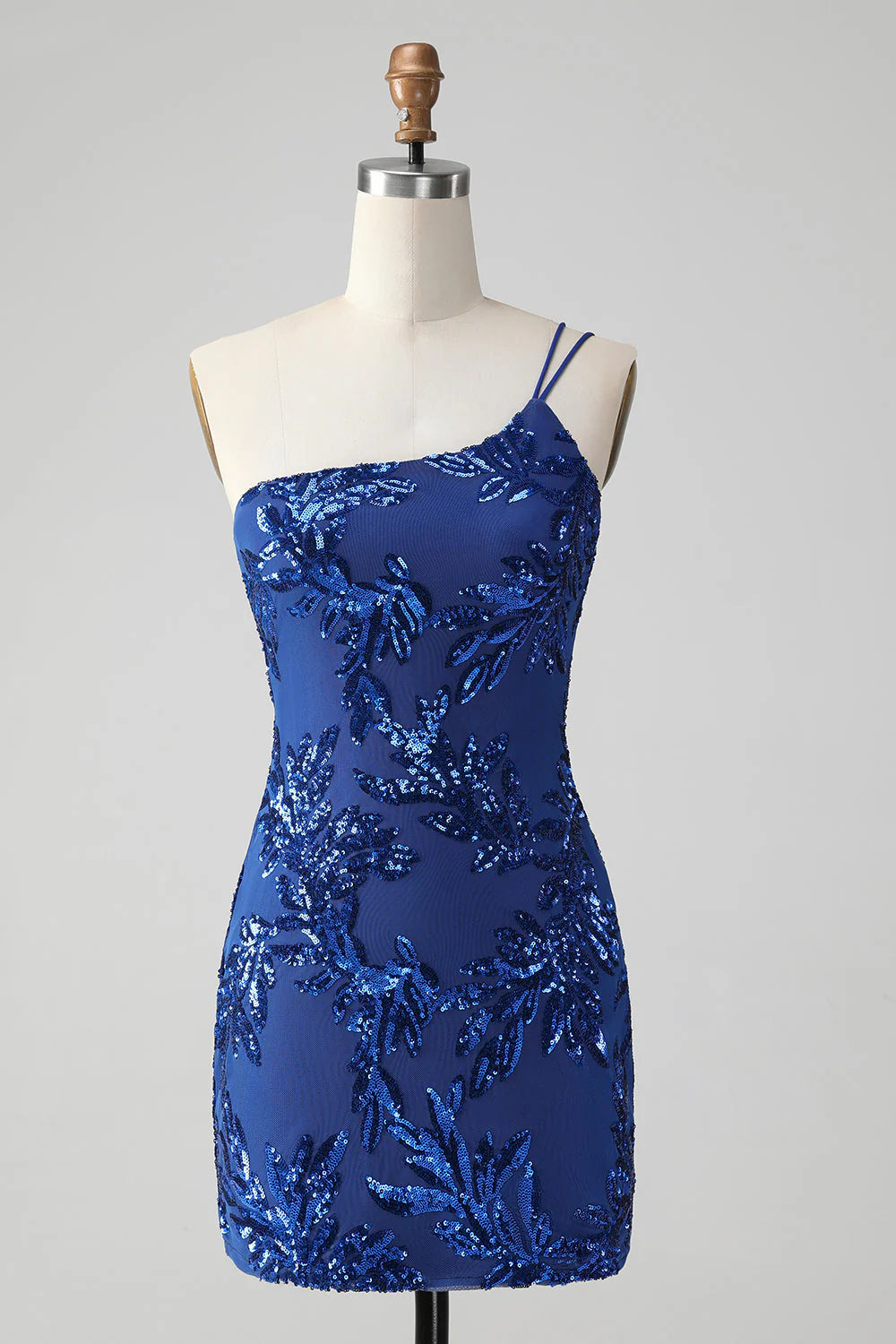 Wholesa Sparkly Bodycon One Shoulder Sequins Party Dress Homecoming Dresses with Embroidery