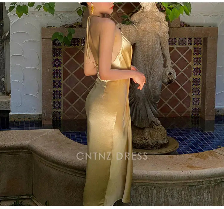 Wholesa Sheath Sexy Halter V Neck formal dresses Bridesmaid Dresses evening gown Prom Dress