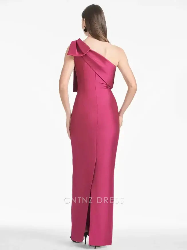 Wholesa Sheath Sleeveless Floor-Length Bows Guest Dresses Mother of the Bride Dresse