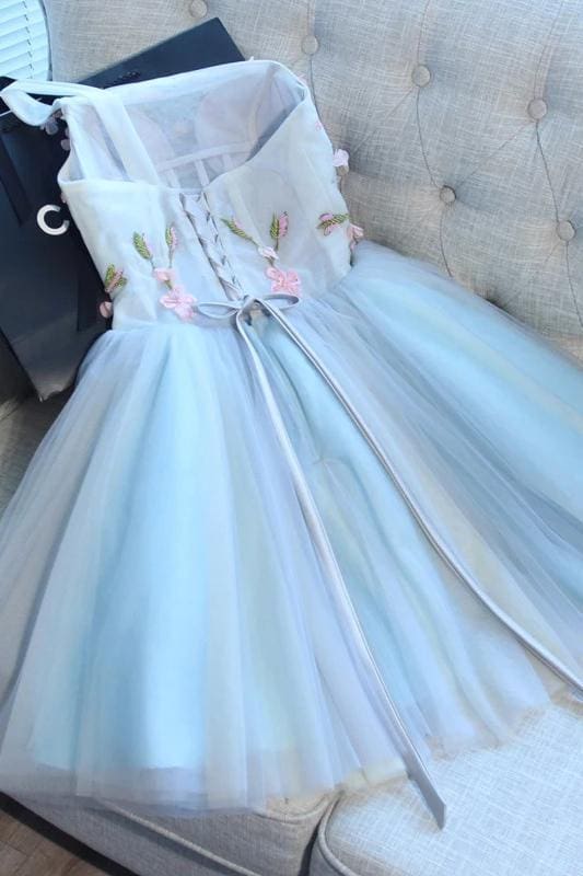 CNTNZ DRESS Hot Sale Homecoming Dress A Line One Shoulder Juniors Tulle Cute Graduation Dress with Flower Fashion Short Prom Dress