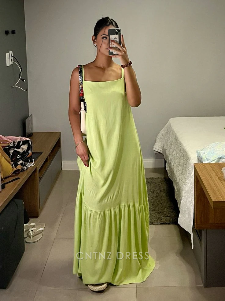 Wholesa Simple Straps Green Long formal dresses Bridesmaid Dresses evening gown Prom Dress