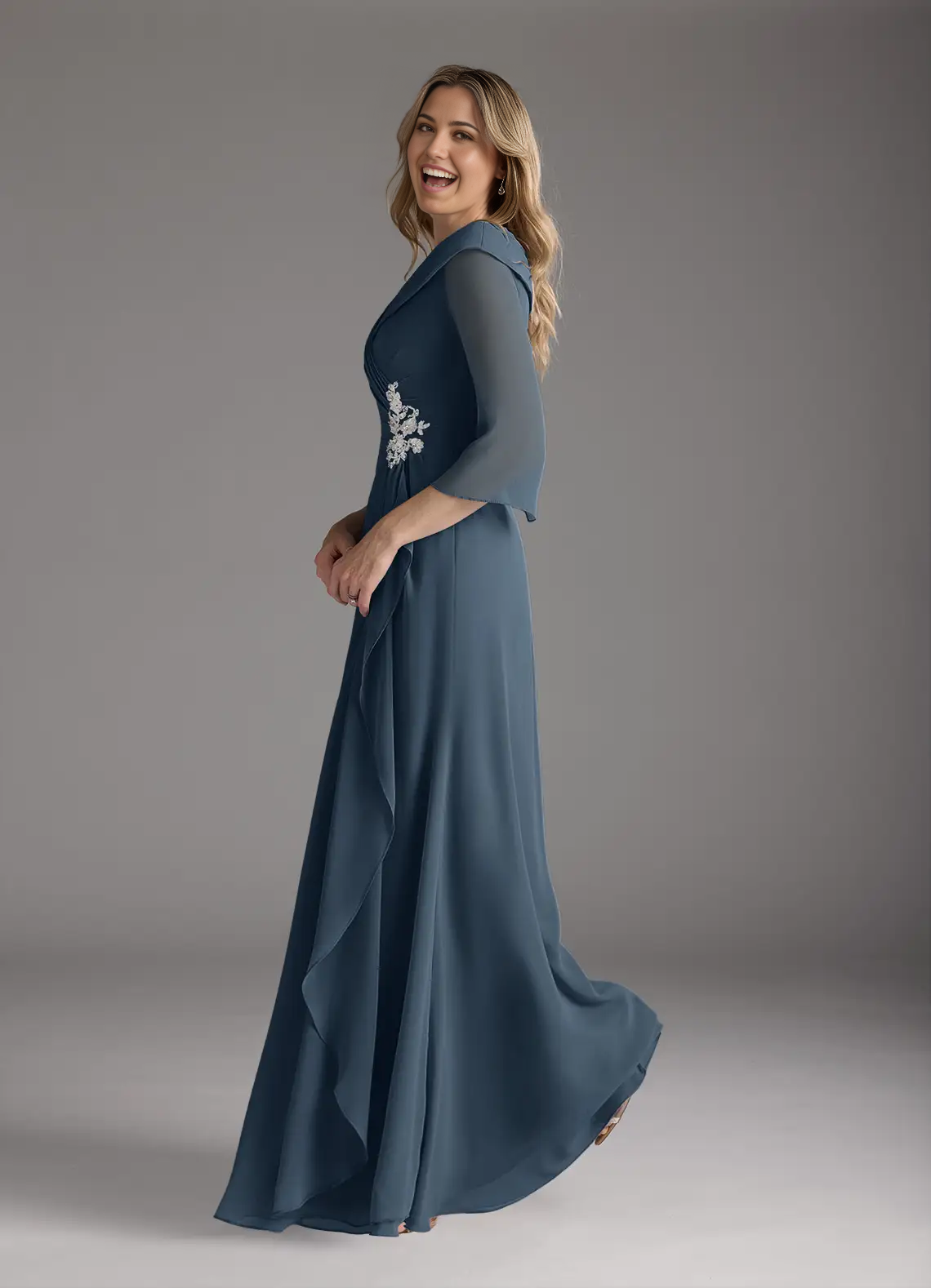 Wholesa A-Line V-Neck Chiffon formal dresses evening dress Mother of the Bride Dresses