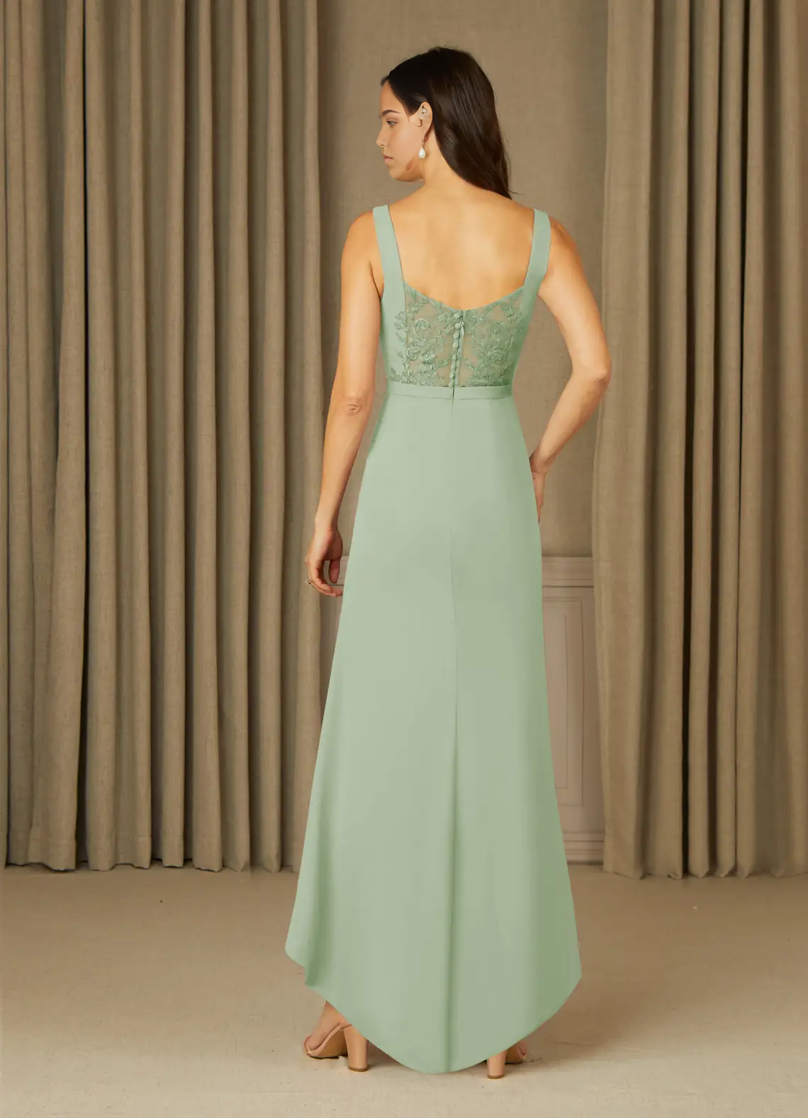 Wholesa Mermaid Lace Chiffon Dusty Sage formal dresses evening dress Mother of the Bride Dresses