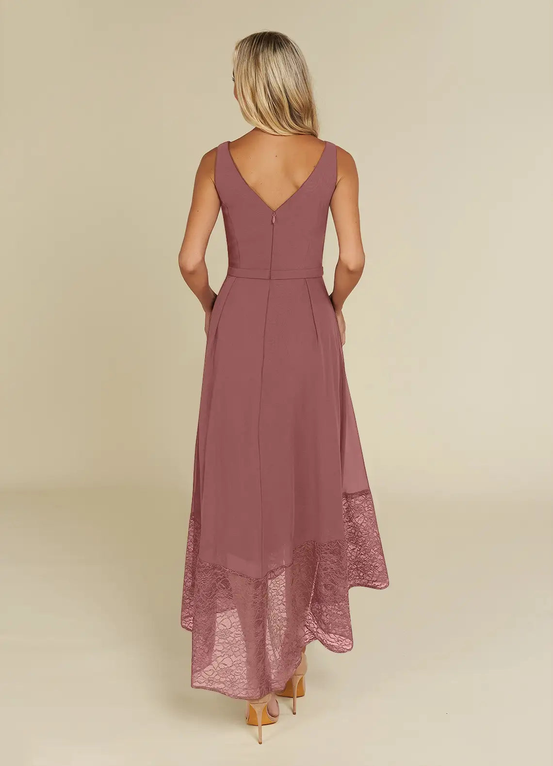 Wholesa A-Line V-Neck Lace Chiffon Desert Rose formal dresses evening dress Mother of the Bride Dresses