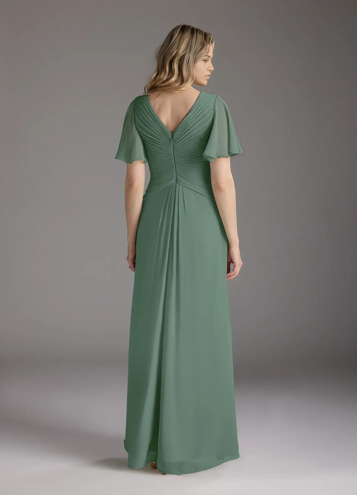 Wholesa A-Line V-Neck Ruched Chiffon Mother of the Bride Dresses