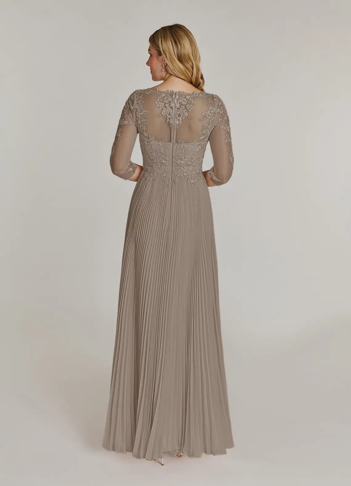 Wholesa A-Line Sequins Appliques Chiffon Taupe formal dresses evening dress Mother of the Bride Dresses