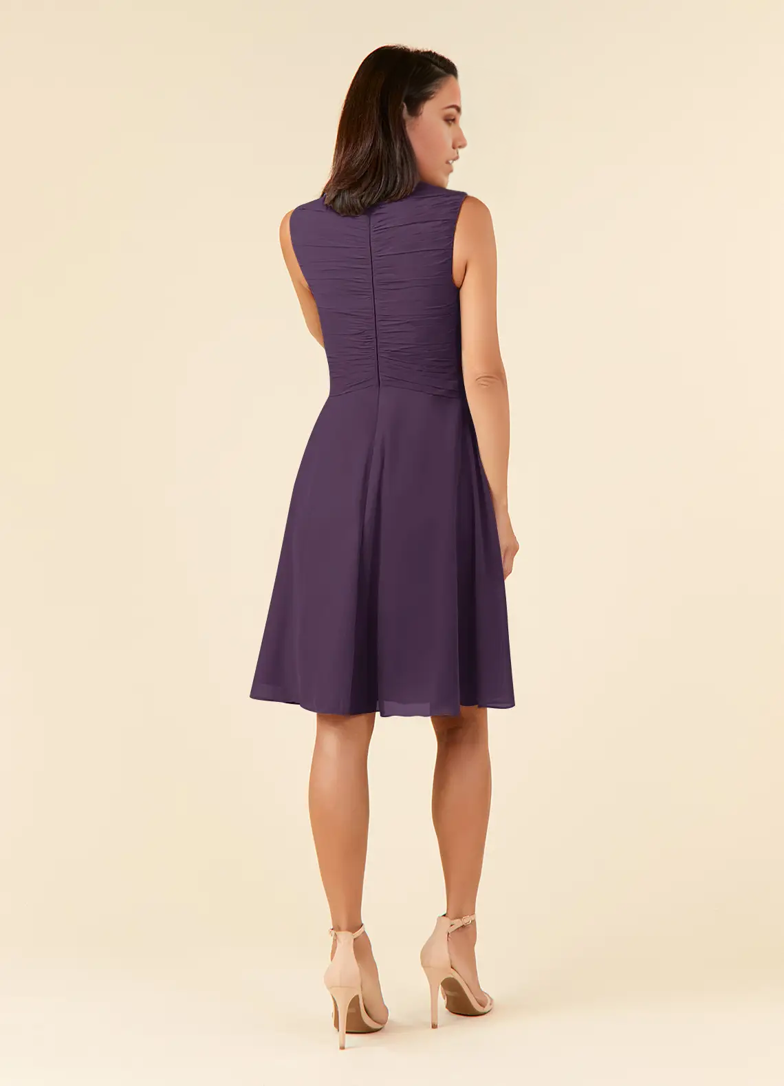 Wholesa A-Line V-Neck Pleated Chiffon Plum formal dresses evening dress Mother of the Bride Dresses