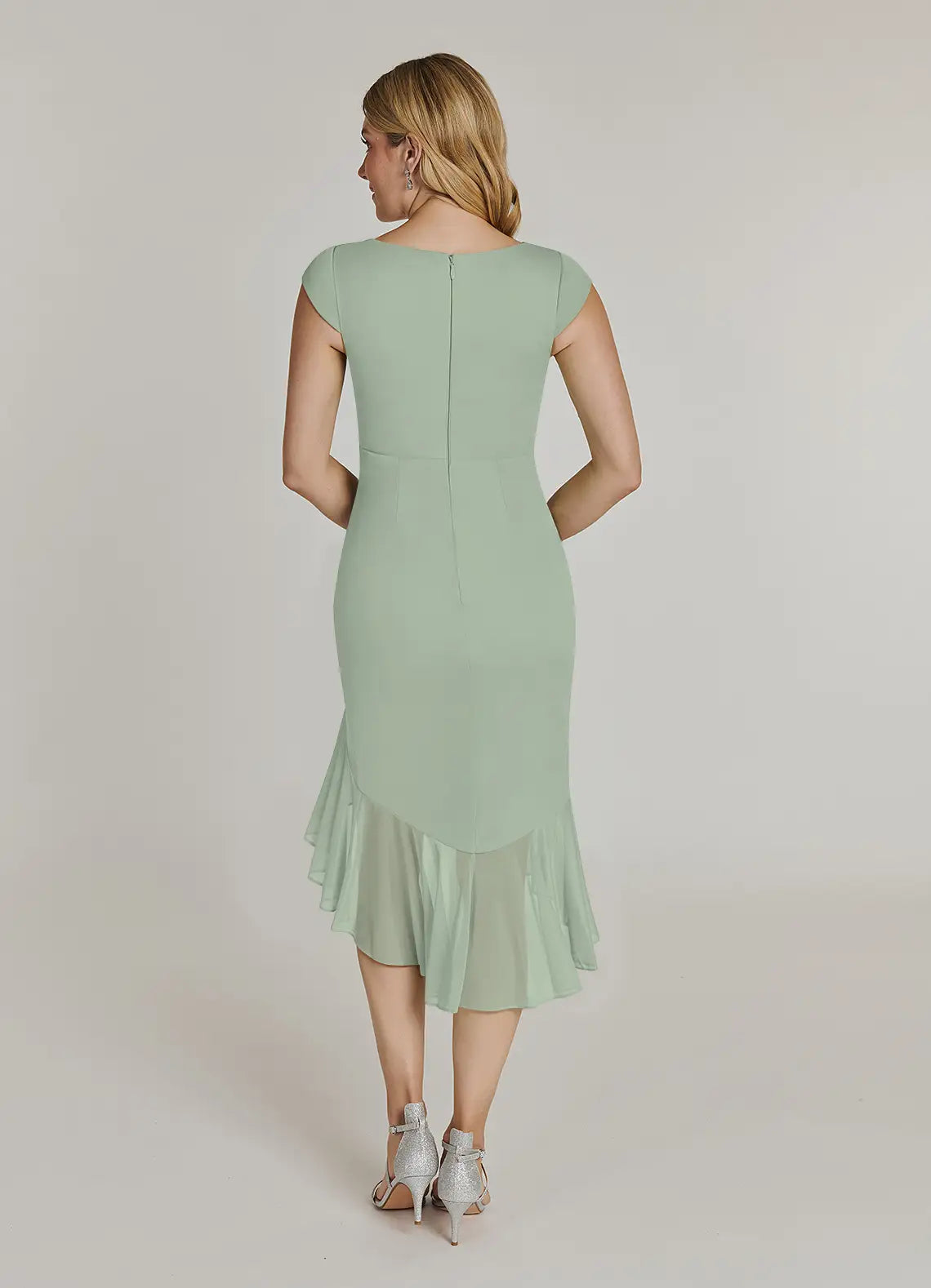 Wholesa Sheath V-Neck Pleated Dusty Sage formal dresses evening dress Mother of the Bride Dresses