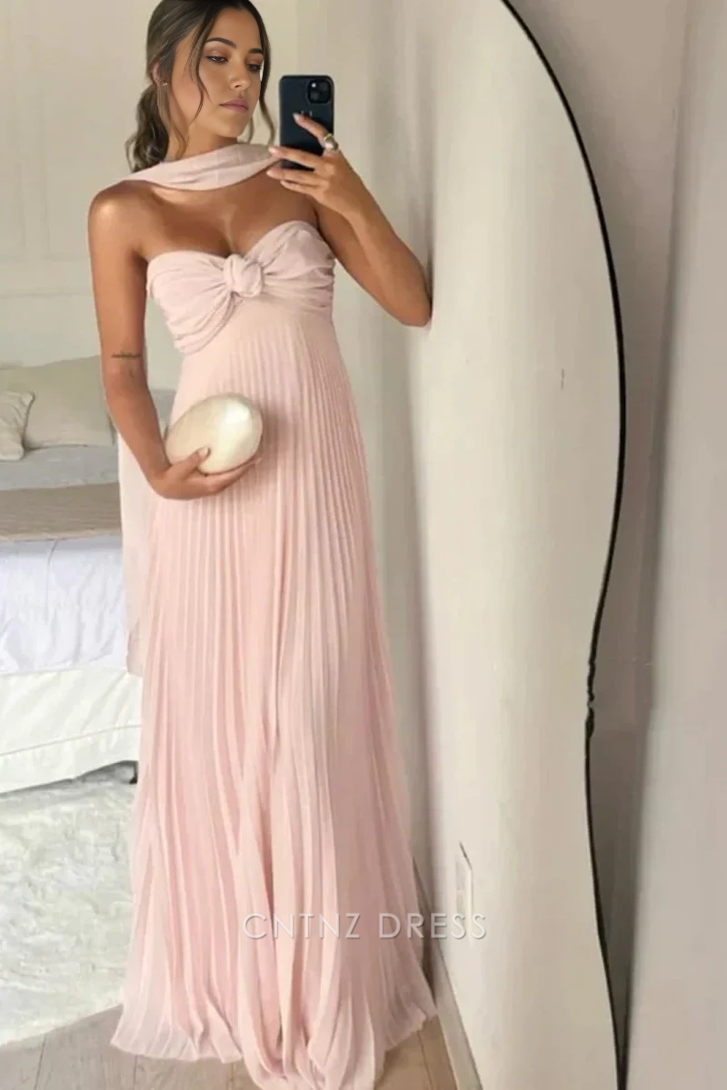 Wholesa A Line Elegant Sweetheart Long formal dresses Bridesmaid Dresses evening gown Prom Dress with Ruffles