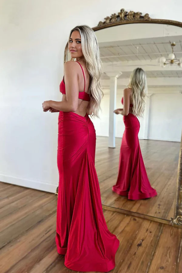 Wholesa Sheath Sexy Spaghetti Straps Prom Formal Dress