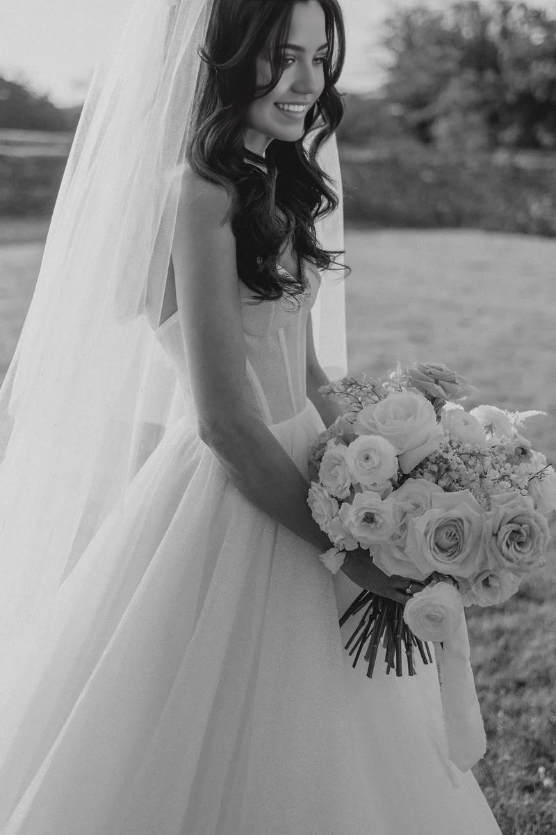 Wholesa A-Line Sparkly Glitter Tulle Sweetheart Wedding Dresses