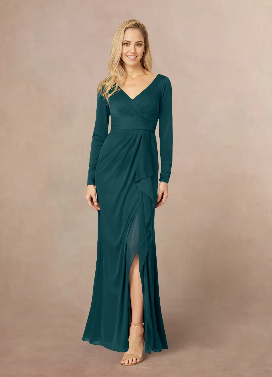 Wholesa Mermaid V-Neck Pleated Pine formal dresses evening dress Mother of the Bride Dresses