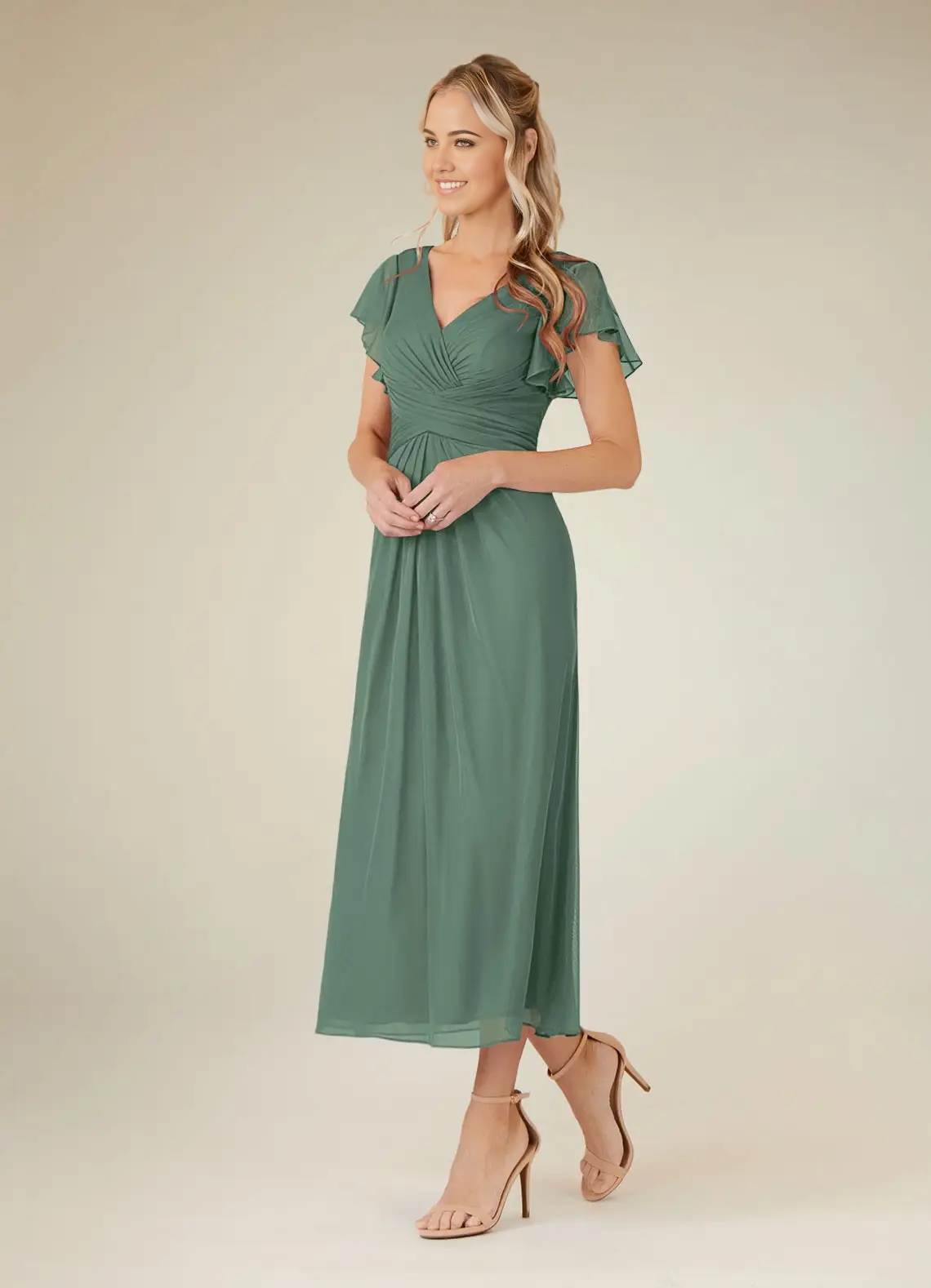 Wholesa A-Line V-Neck Pleated Mother of the Bride Dresses