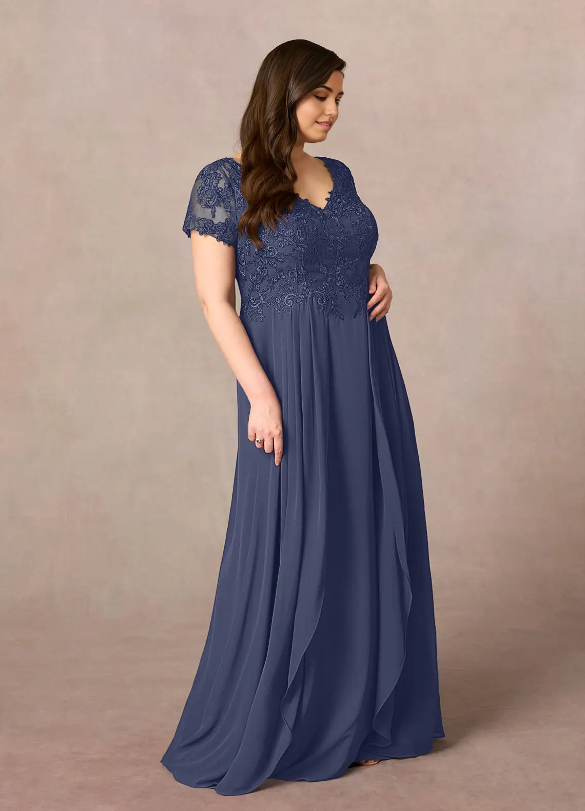 Wholesa A-Line Appliques Lace Chiffon Stormy formal dresses evening dress Mother of the Bride Dresses