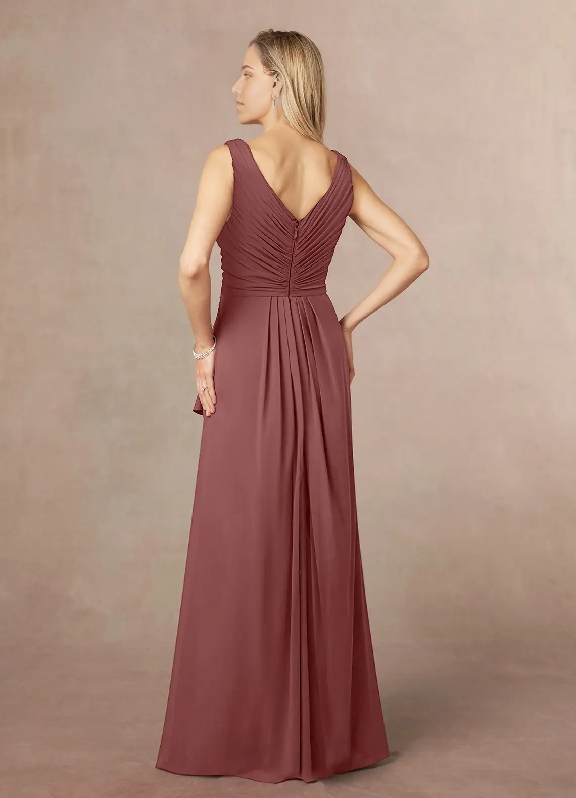 Wholesa A-Line V-Neck Pleated Chiffon Desert Rose formal dresses evening dress Mother of the Bride Dresses