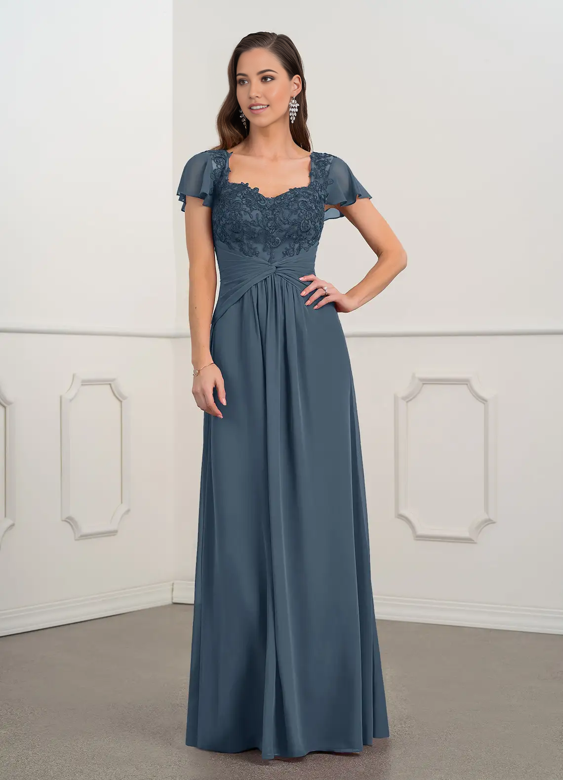 Wholesa A-Line Appliques Lace Chiffon Dress formal dresses evening dress Mother of the Bride Dresses