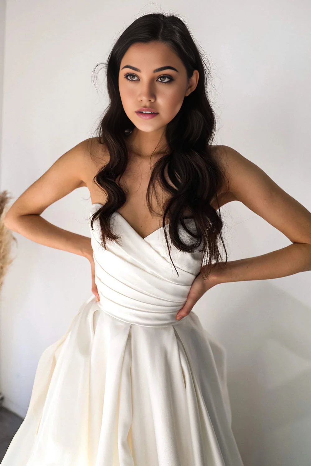 Wholesa A Line Sweetheart Long Bridal Dress with Sweep Train Wedding Dresses