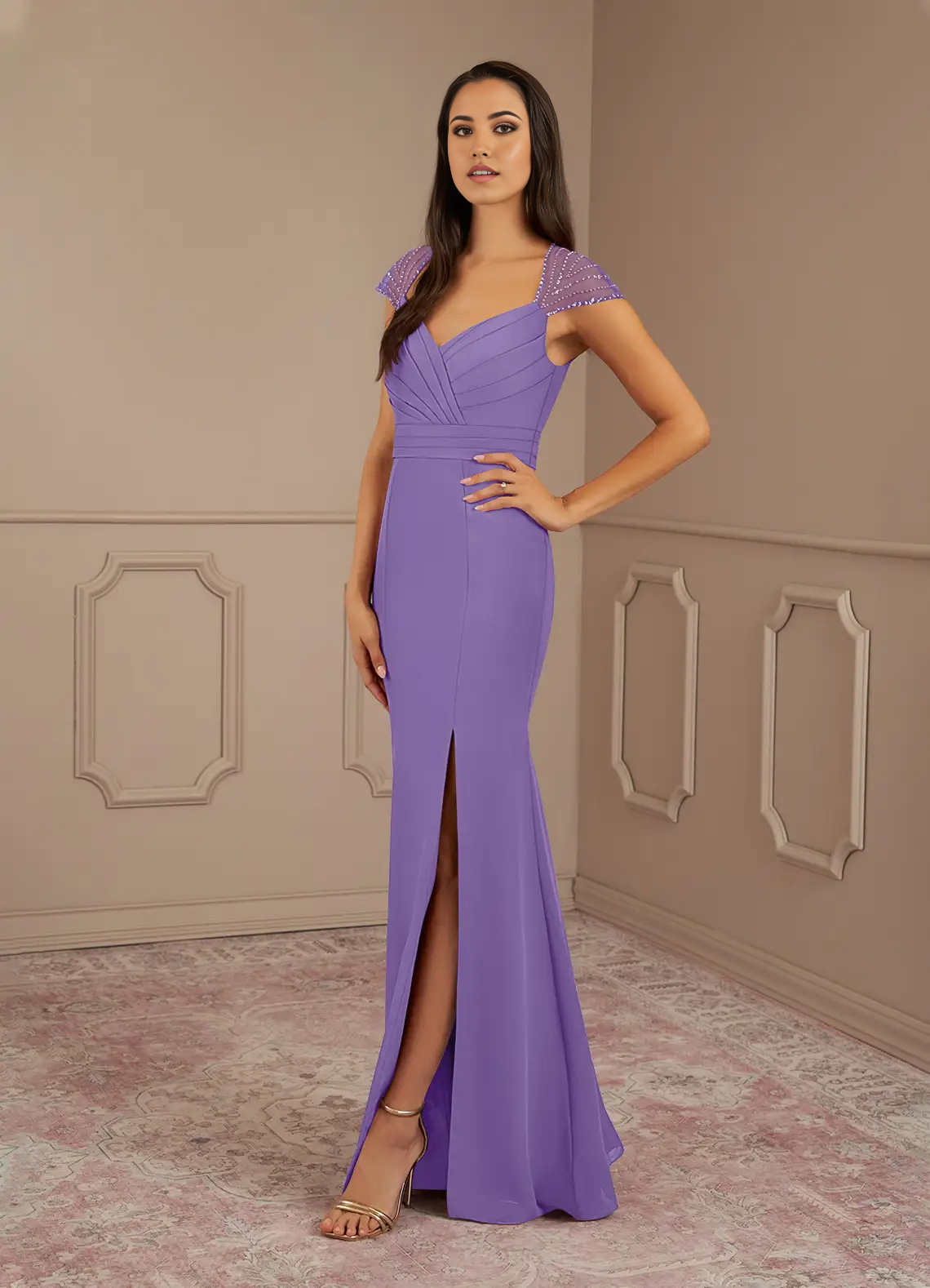 Wholesa Mermaid Sequins Chiffon Tahiti formal dresses evening dress Mother of the Bride Dresses