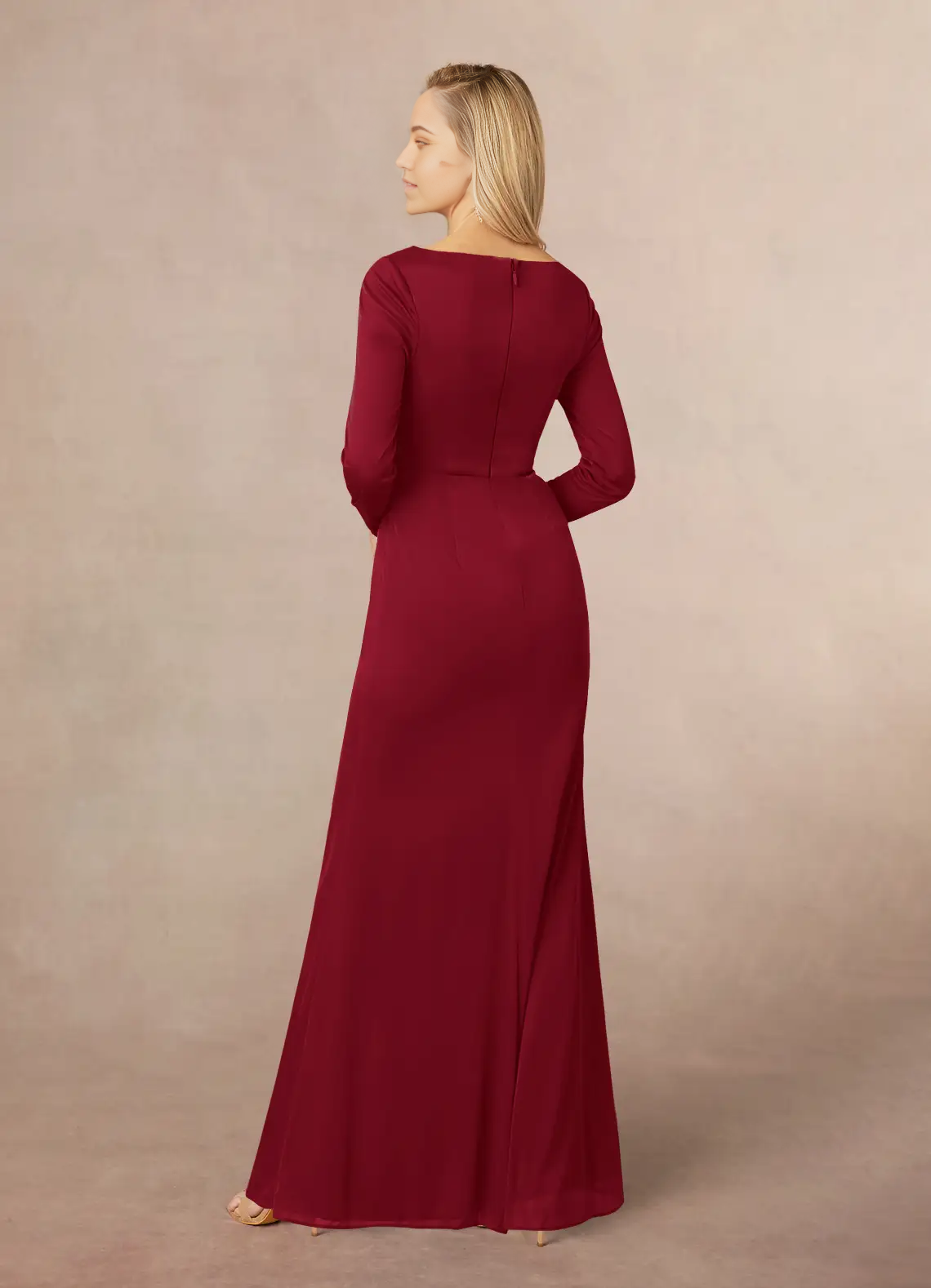 Wholesa Mermaid V-Neck Pleated Burgundy formal dresses evening dress Mother of the Bride Dresses