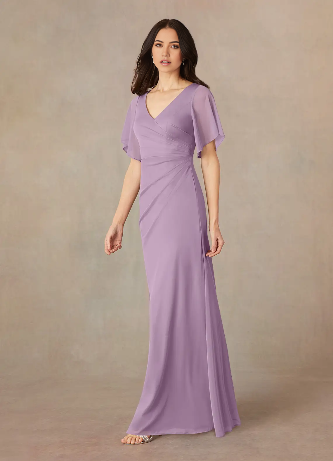 Wholesa A-Line V-Neck Wisteria formal dresses evening dress Mother of the Bride Dresses
