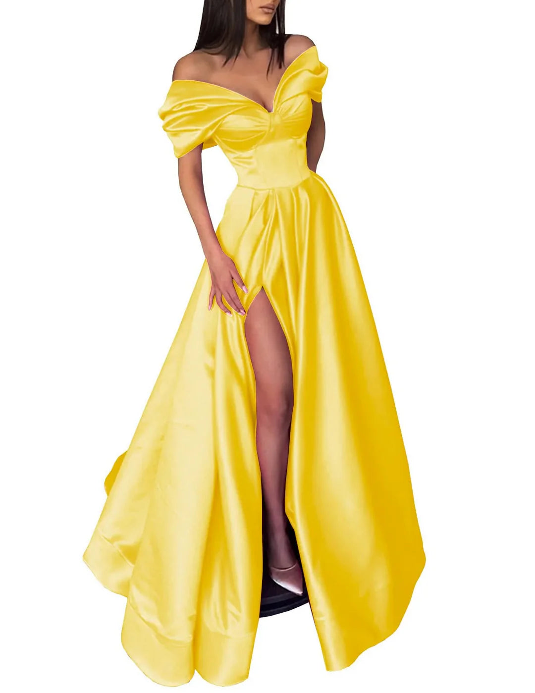 Wholesa A-Line Off The Shoulder Long Prom Dresses