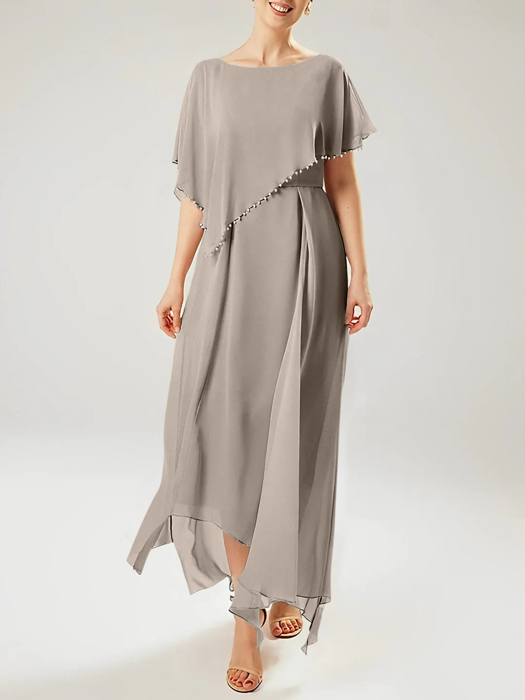 Wholesa Sheath Scoop Short Sleeves Mother Of The Bride Dresses