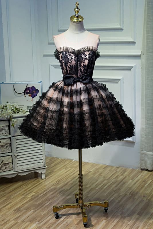 CNTNZ DRESS Hot Sale Homecoming Dress A Line Sheer Round Neck Tulle Bowknot Pretty Short Formal Dress Short Prom Dress