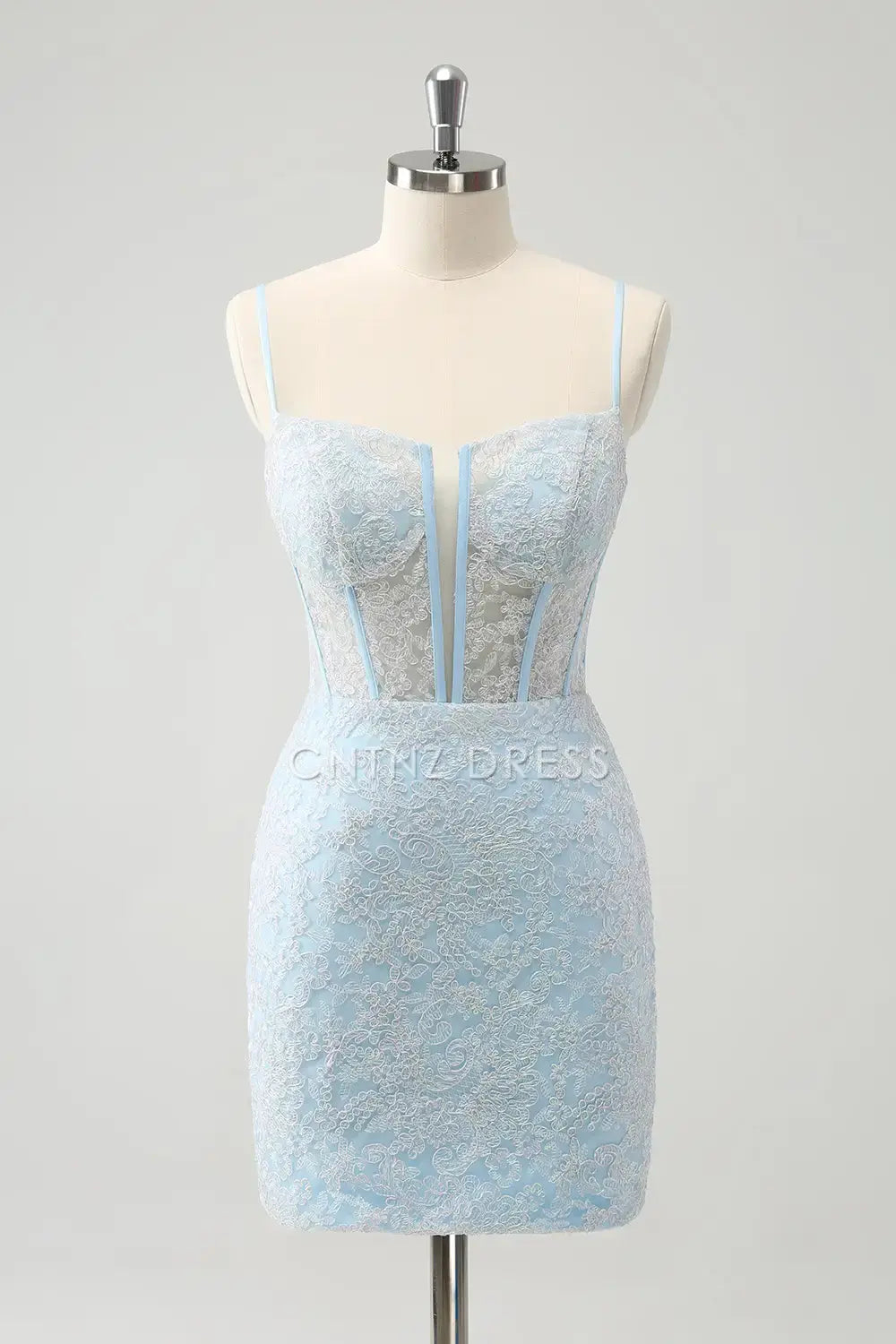 CNTNZ DRESS Elegant Bodycon Spaghetti Straps Corset Lace Short Dress Hot Sale Homecoming Dress