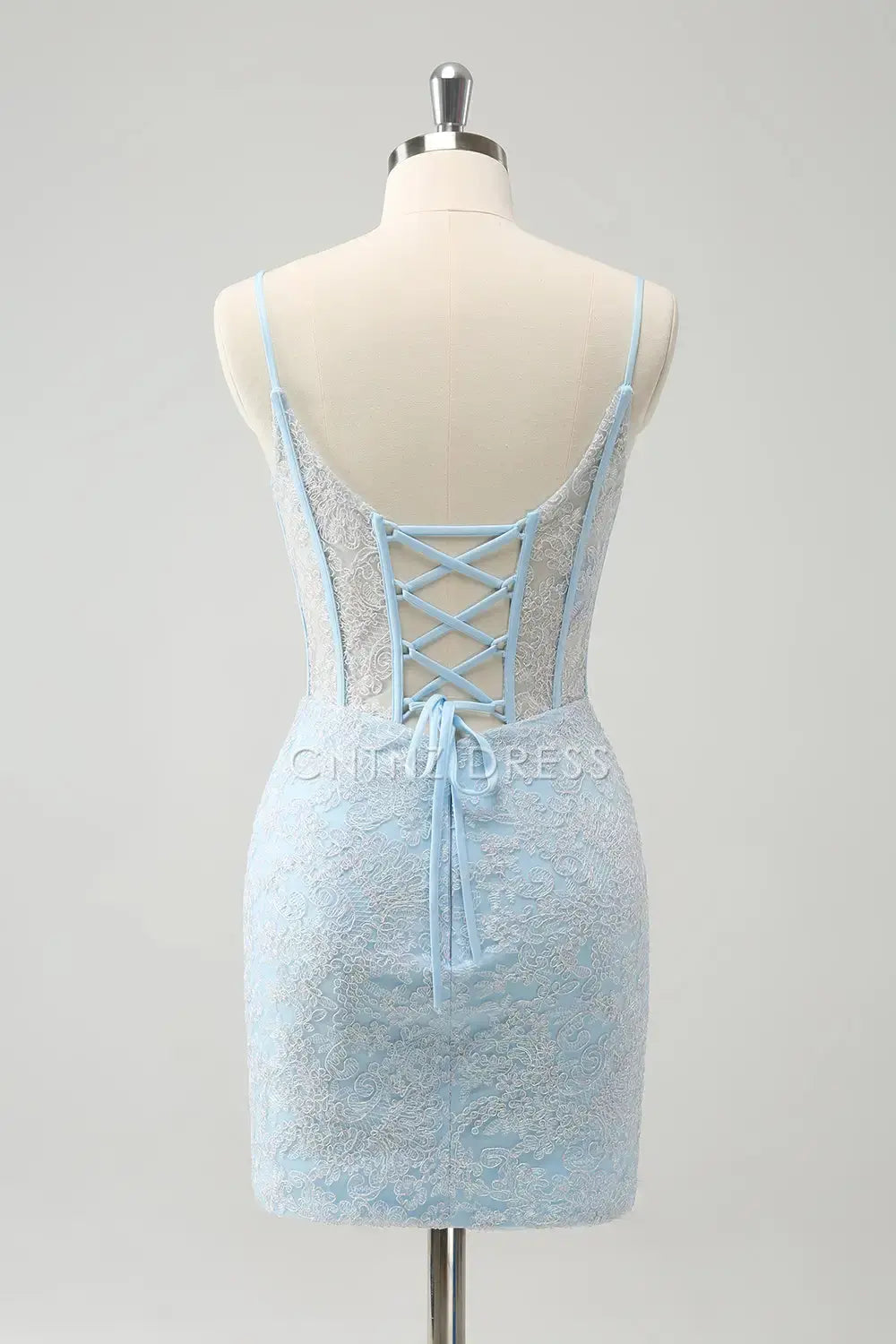 CNTNZ DRESS Elegant Bodycon Spaghetti Straps Corset Lace Short Dress Hot Sale Homecoming Dress