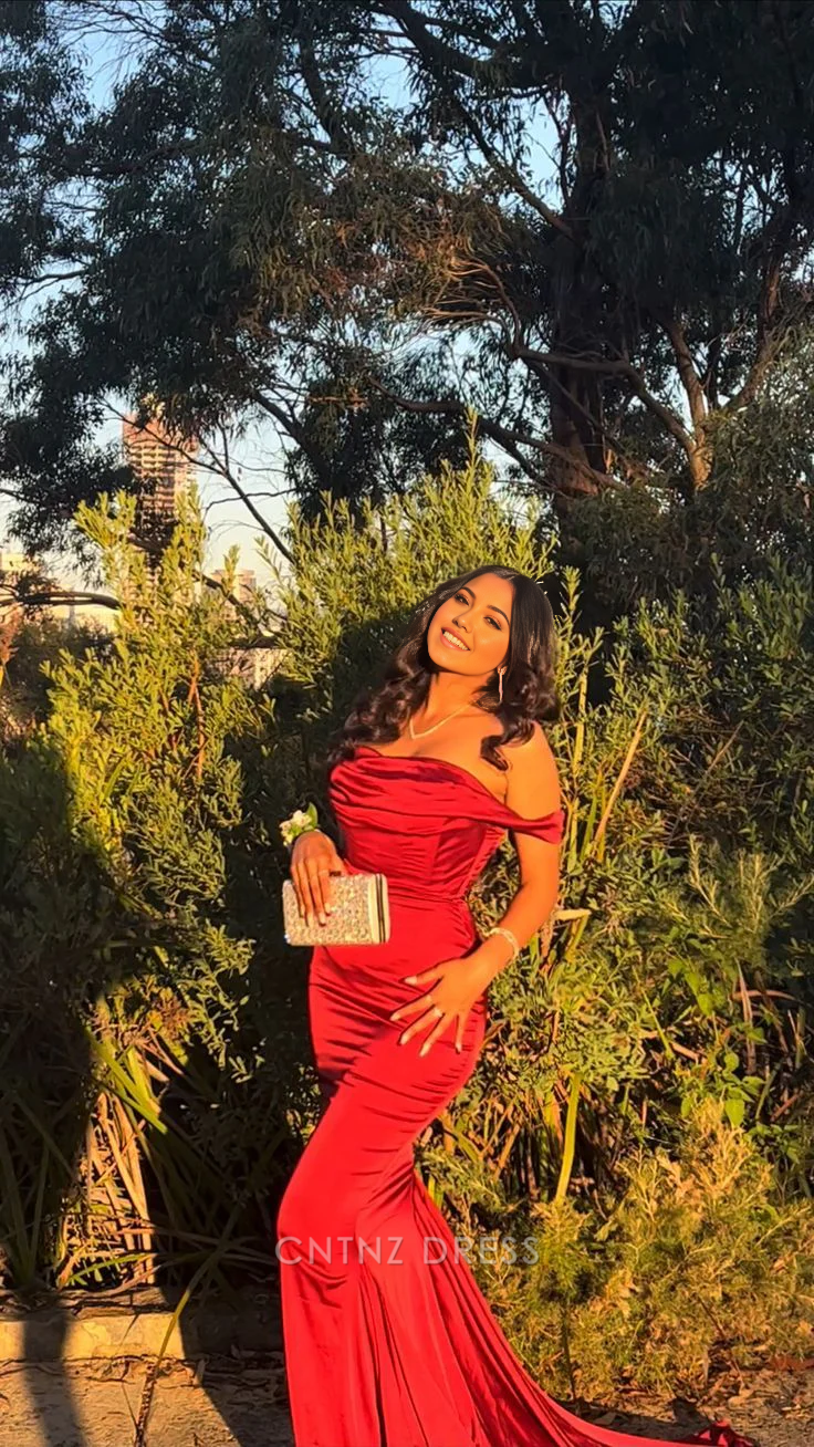 Wholesa Mermaid Elegant Off The Shoulder formal dresses Bridesmaid Dresses evening gown Prom Dress