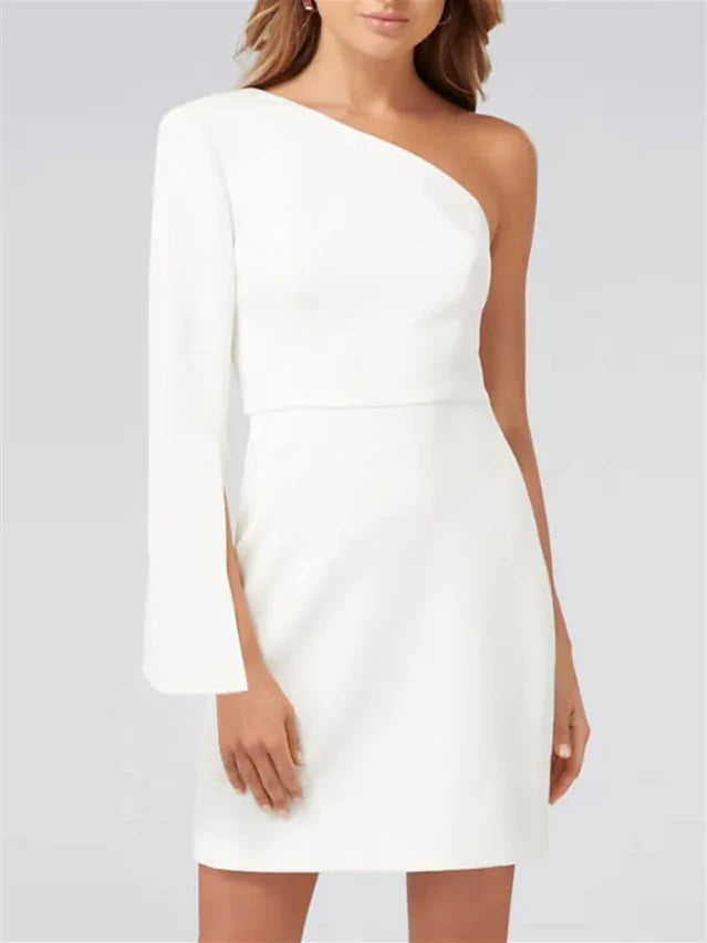 Wholesa Sheath One Shoulder Long Sleeve Cocktail Dresses