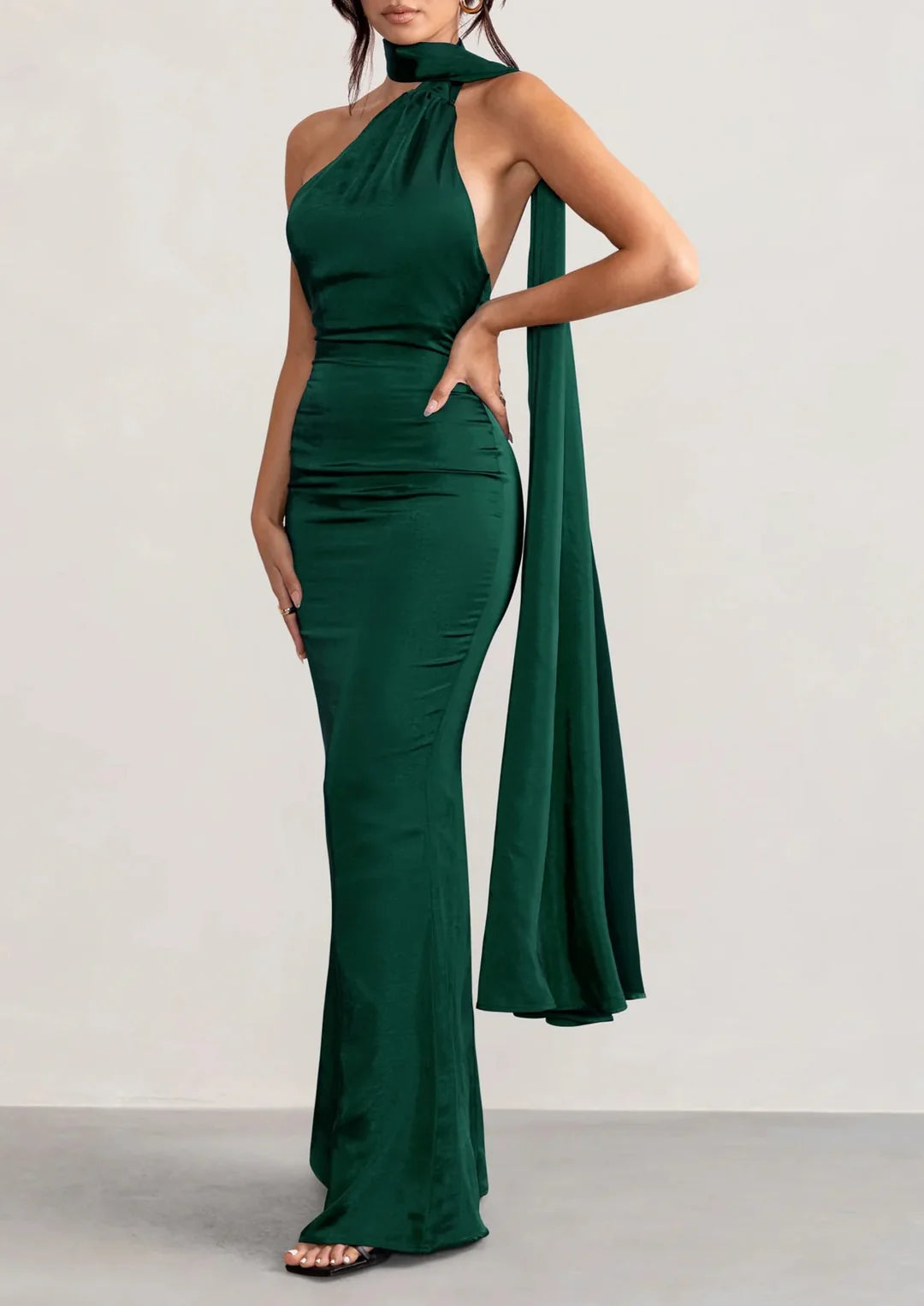 Wholesa Sheath Halter Floor-Length Prom Dresses