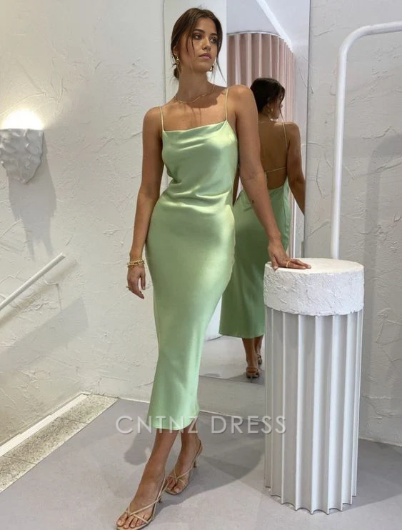 Wholesa Simple Spaghetti Straps Length Sexy formal dresses Bridesmaid Dresses evening gown Prom Dress