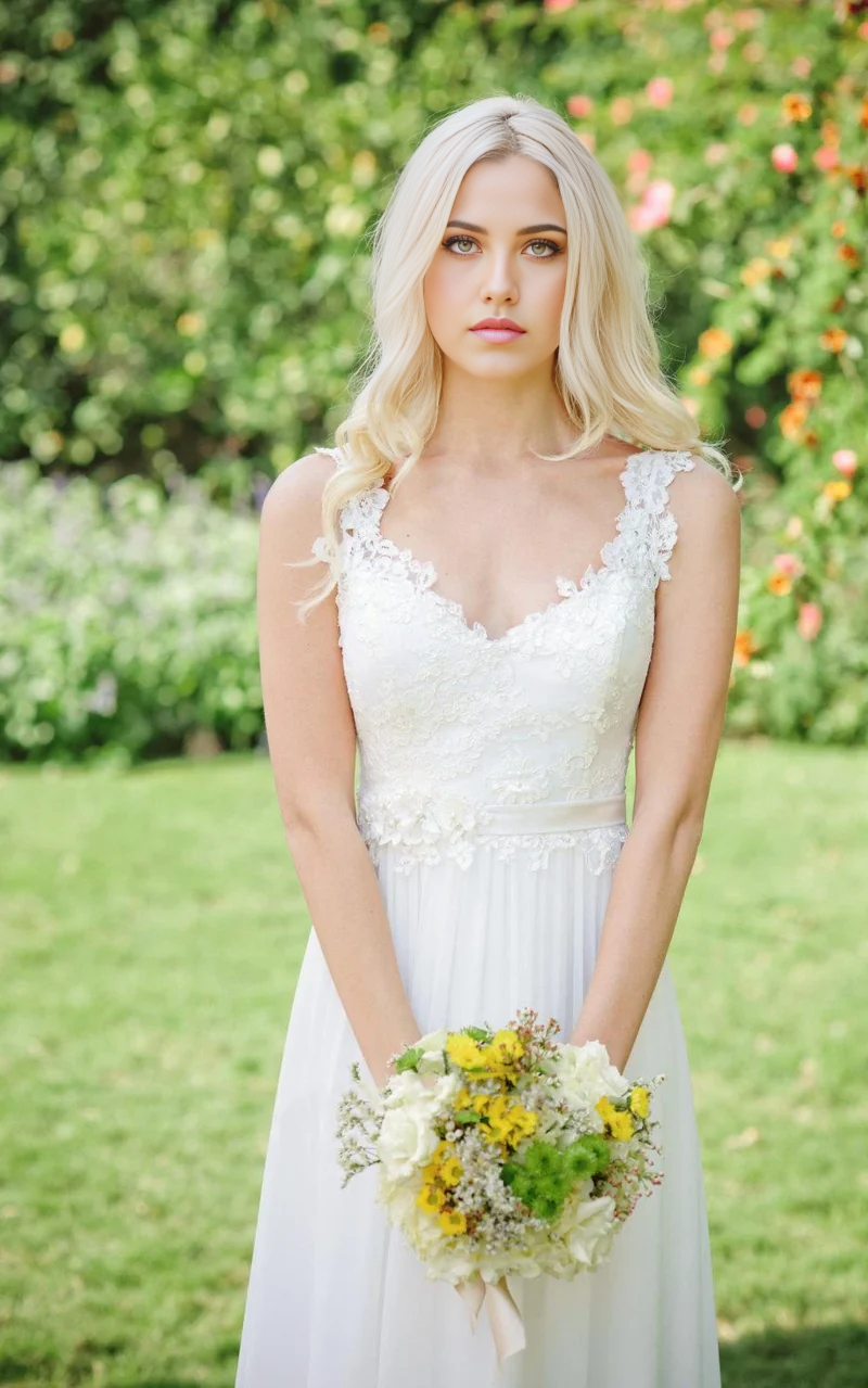 Wholesa A-line Chiffon Lace Weddig Dress With Beading Flower