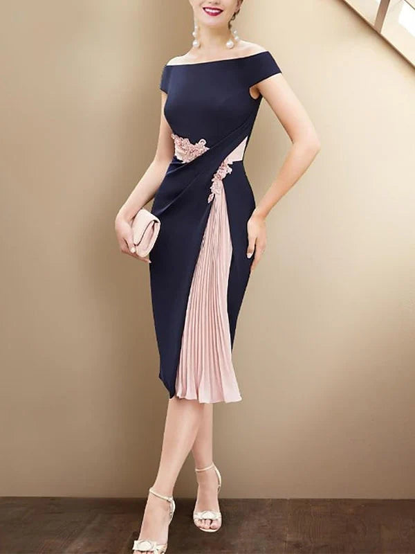 Wholesa Sheath Short Sleeves Knee Length Mother Of The Bride Dresses
