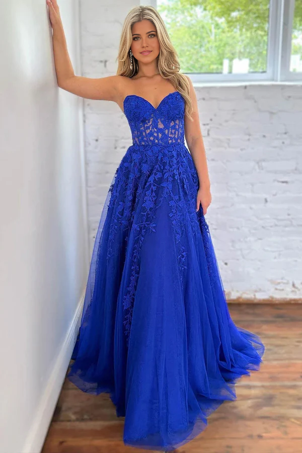 Wholesa A Line Sweetheart Cute Tulle Prom Dresses Formal Gowns
