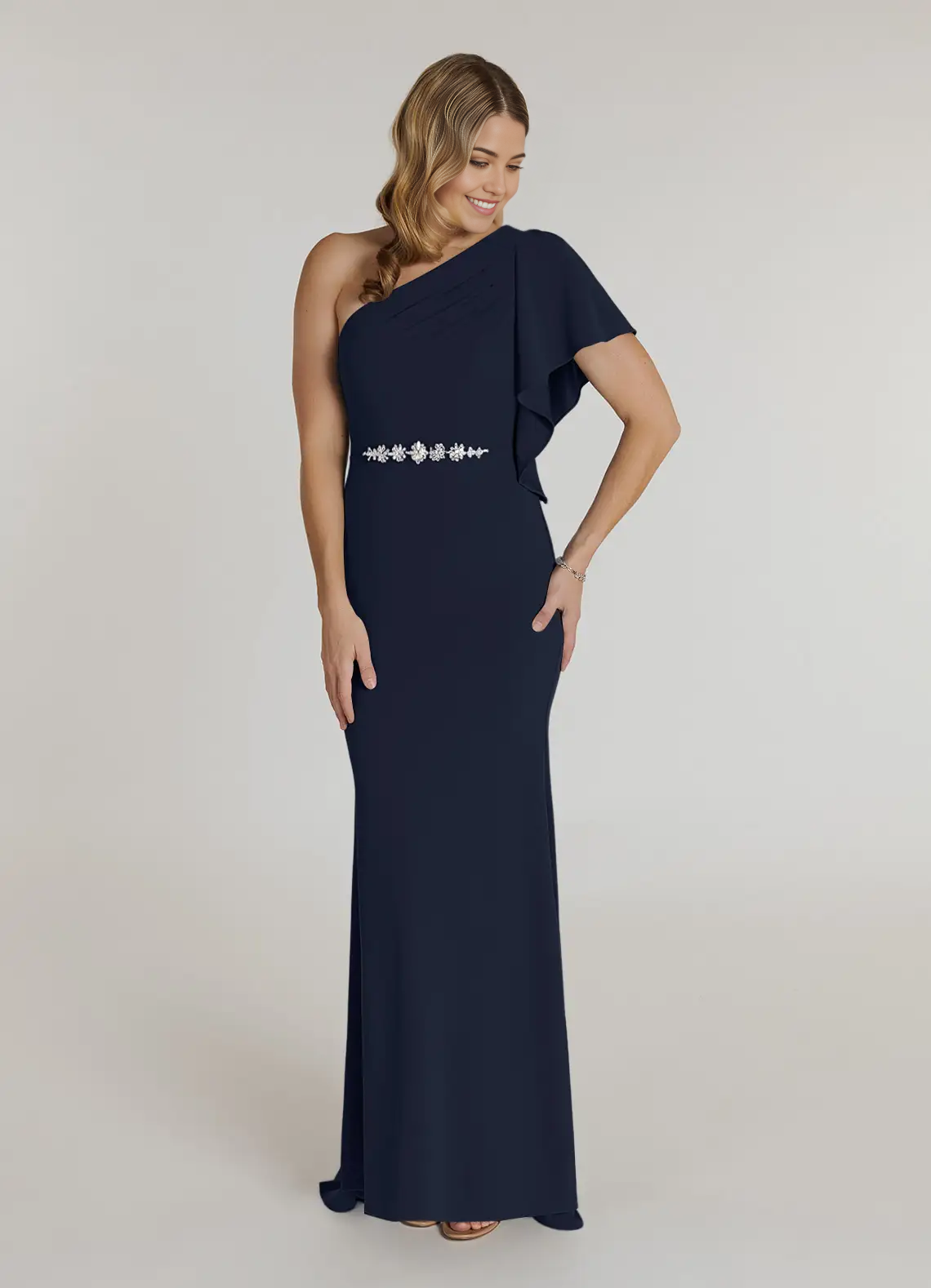 Wholesa Mermaid Pleated Dark Navy formal dresses evening dress Mother of the Bride Dresses