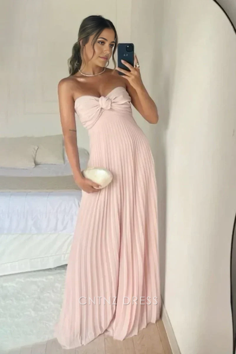 Wholesa A Line Elegant Sweetheart Long formal dresses Bridesmaid Dresses evening gown Prom Dress with Ruffles