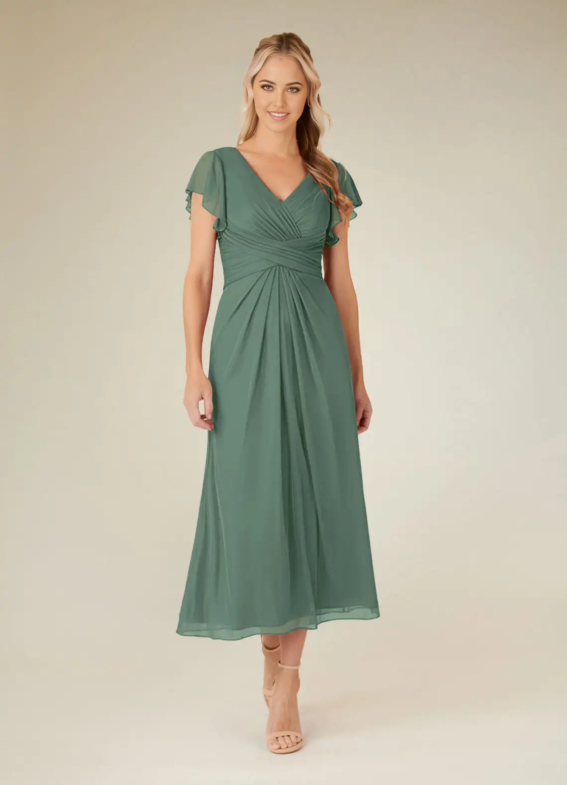 Wholesa A-Line V-Neck Pleated Mother of the Bride Dresses