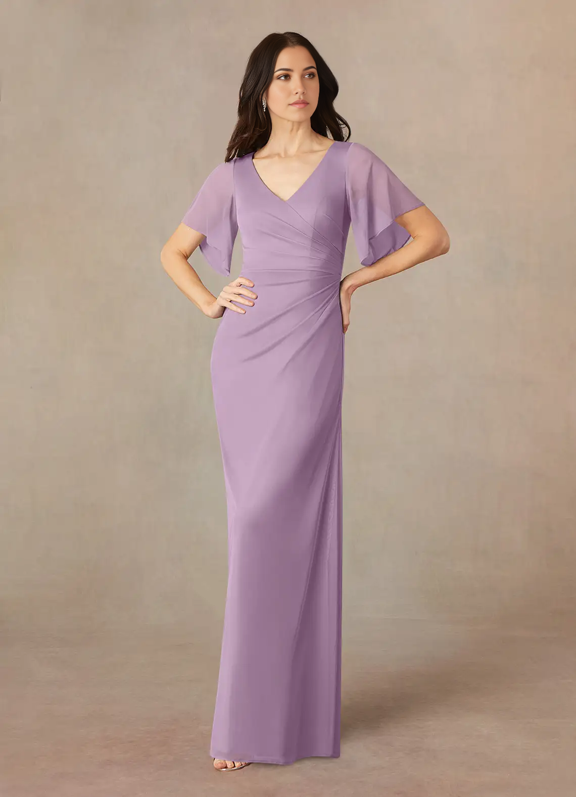 Wholesa A-Line V-Neck Wisteria formal dresses evening dress Mother of the Bride Dresses