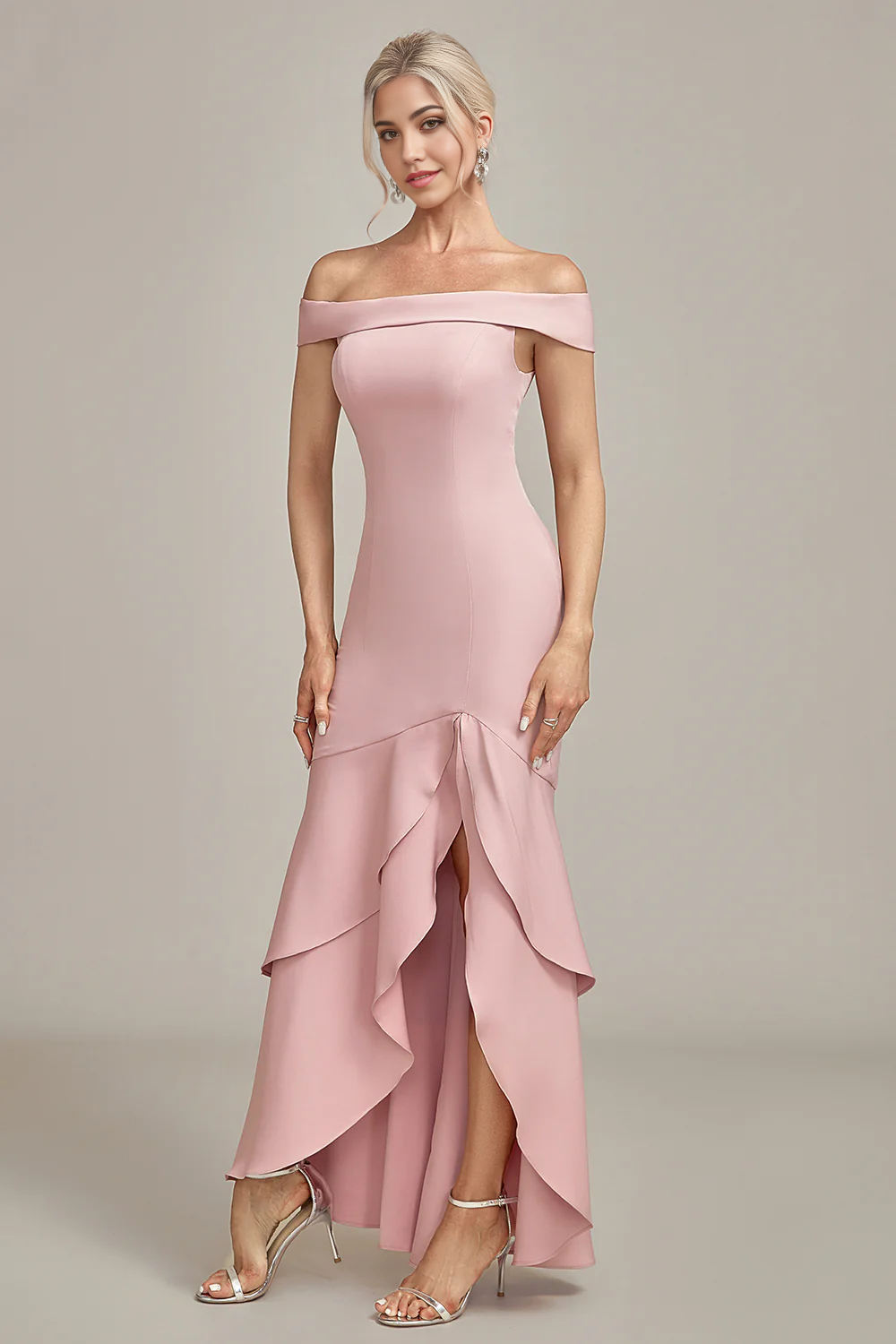 Wholesa Mermaid Asymmetrical Ruffled Mother of the Bride Dress