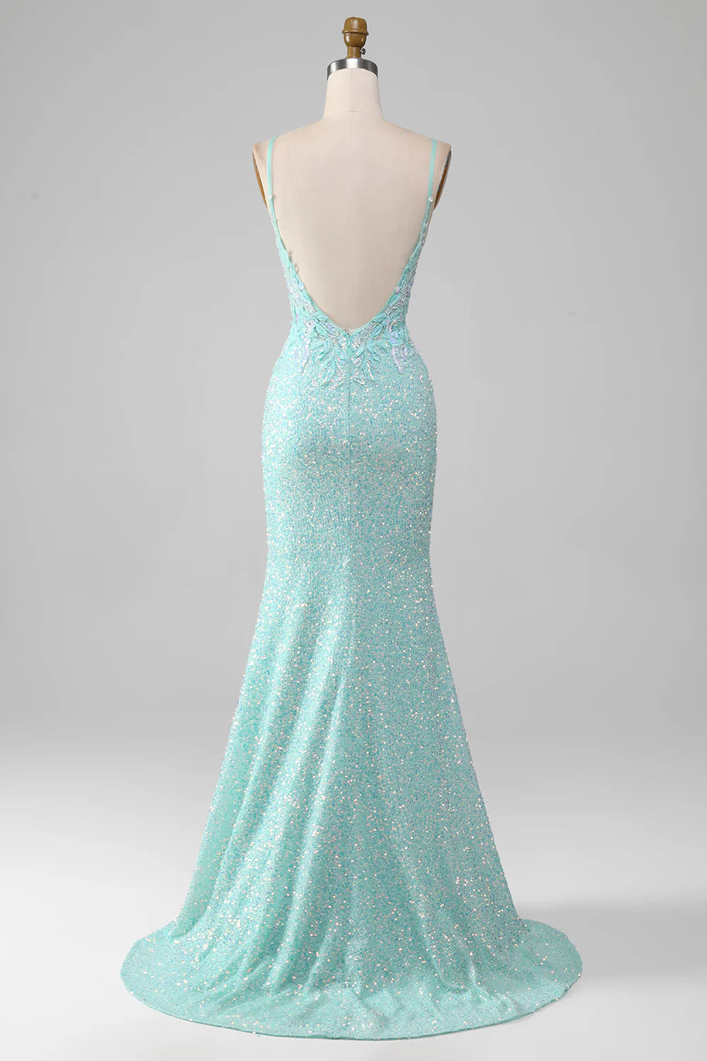 Wholesa Mermaid Sequins Sparkly Prom Dress with Slit