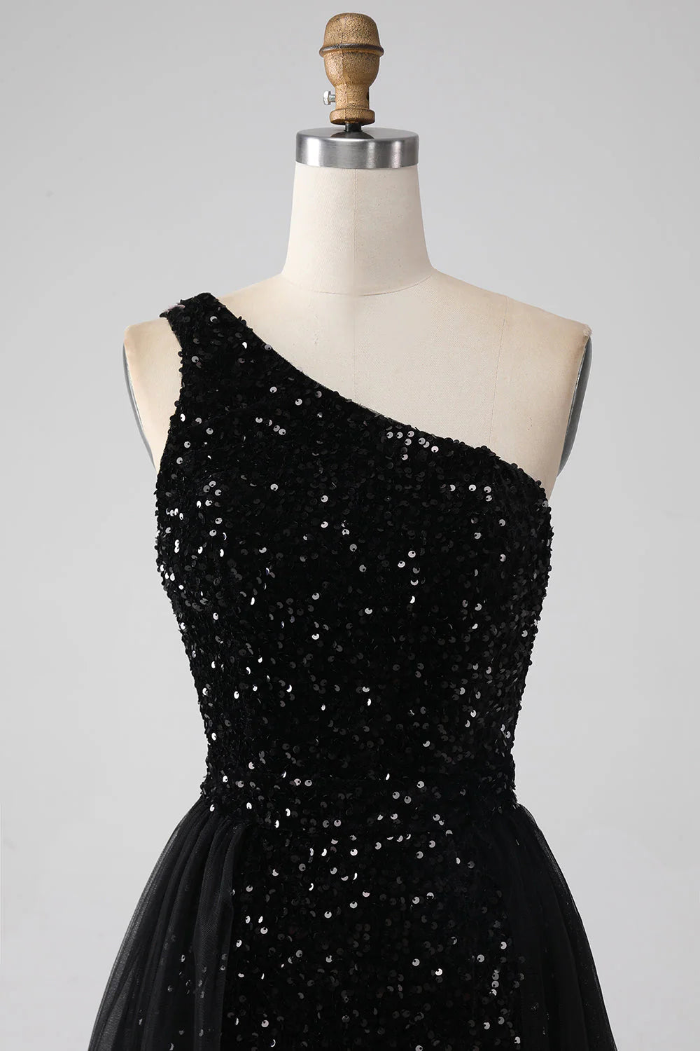 Wholesa A-Line One Shoulder Sequins Prom Dress