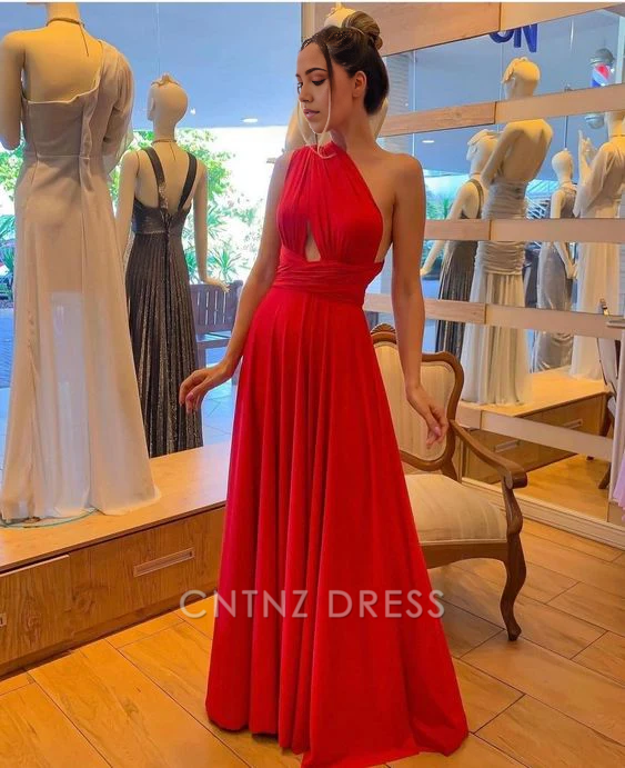 Wholesa A-line Elegant One Shoulder formal dresses Bridesmaid Dresses evening gown Prom Dress