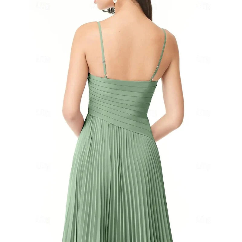 Wholesa A-Line V Neck Spaghetti Straps Bridesmaid Dresses
